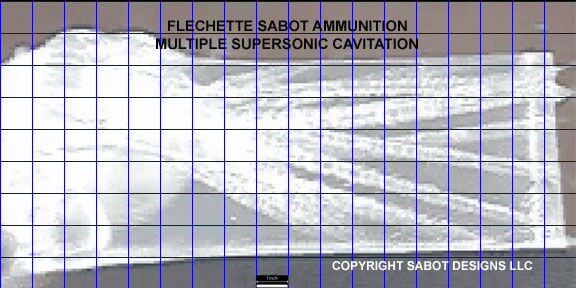 Flechette ballistic gel penetration cavitation side view
